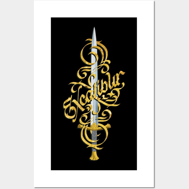 Excalibur Gold Wall Art by polliadesign